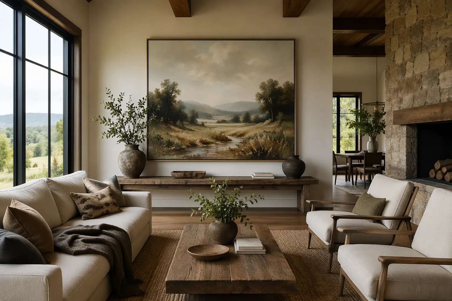 Art as Part of the Home: How to Integrate Paintings into a Refined Rustic Interior