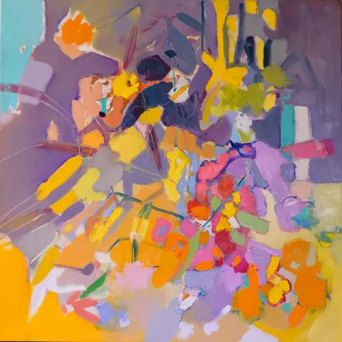 Yellow-Flowers-Garden-Painting
