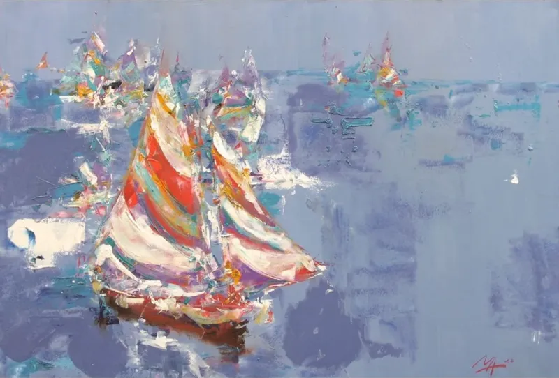 Regatta:-Vibrant,-Impressionistic,-Dreamlike-Painting