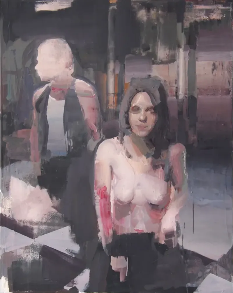 Untitled-–-A-Figurative-and-Abstract-Oil-Painting-with-Dark,-Expressive-Tones