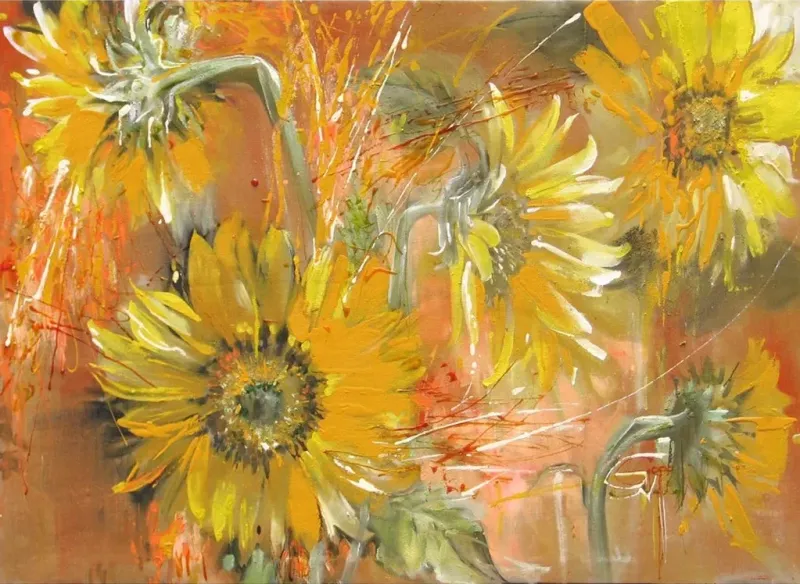 Sunflowers-–-A-Vibrant-and-Uplifting-Floral-Painting