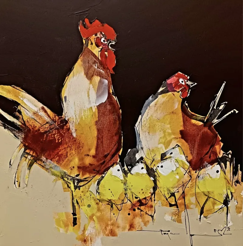 The rooster and the hen