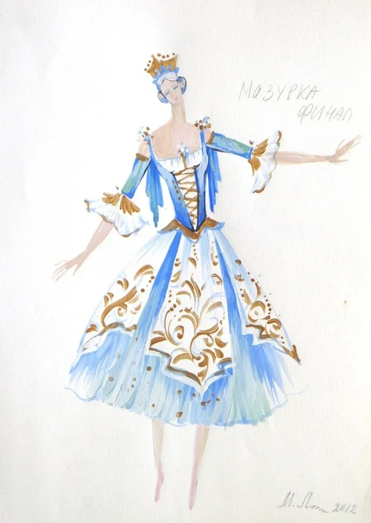 The Mazurka costume sketch