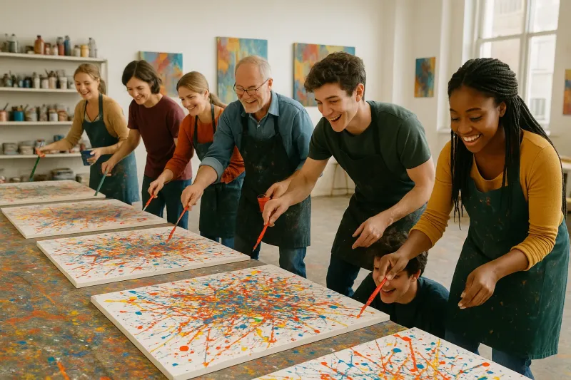 Abstract-Expressionism,-inspired-by-Jackson-Pollock-Art-Class