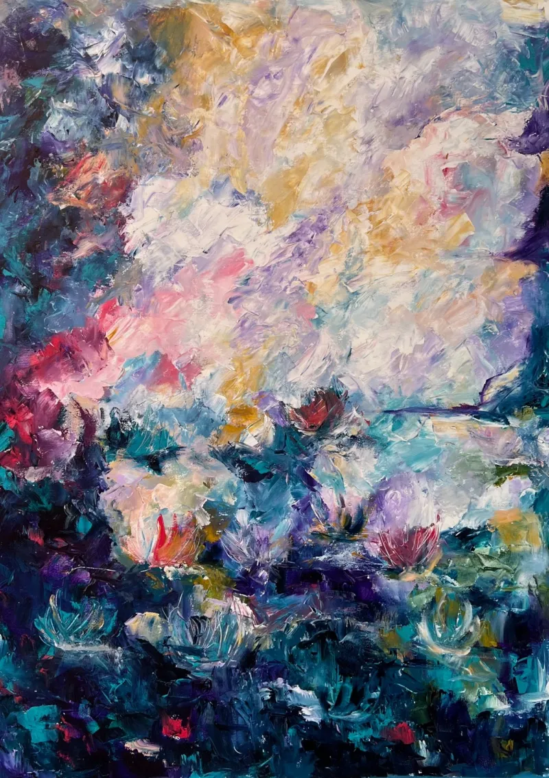 Dark-blue-water-lilies-III
