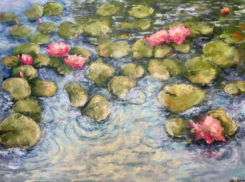 Lilies in a pond