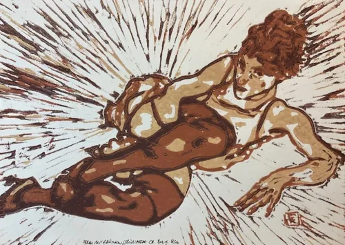 The-Art-Of-The-Others---Frau-mit-grünen-Strümpfen-(inspired-by-Egon-Schiele)