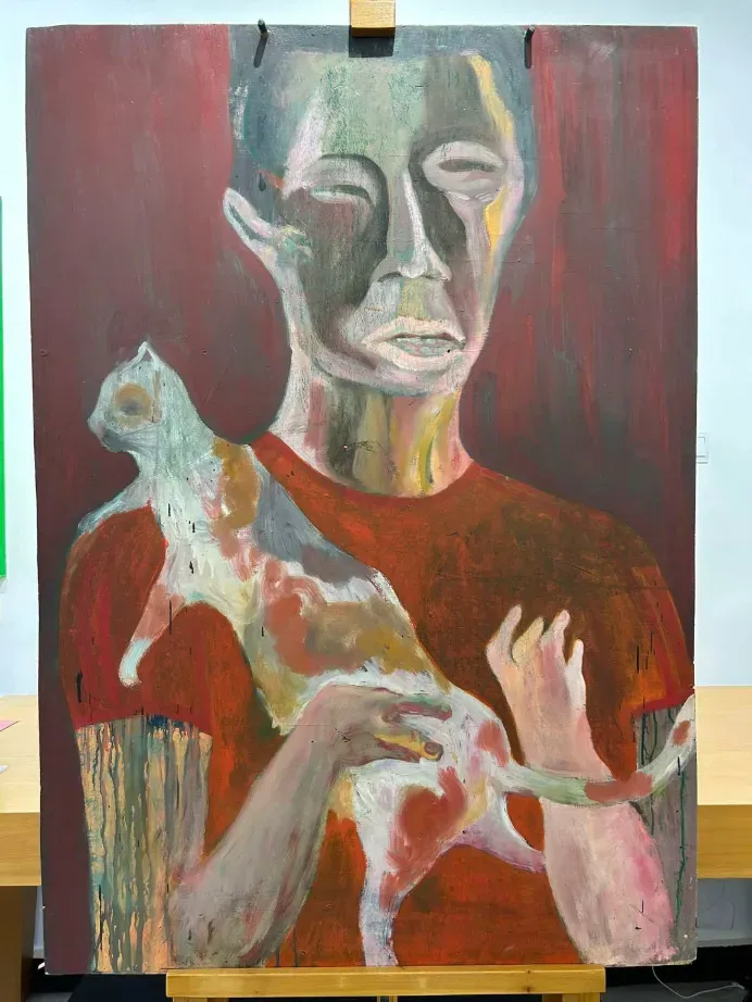 Man with Cat