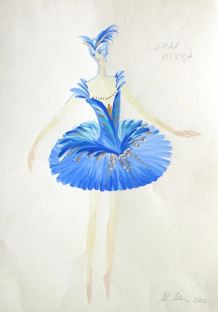 The Blue Bird costume sketch