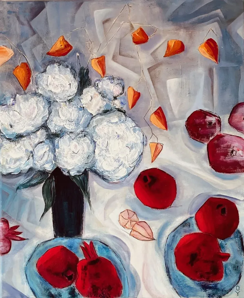 Pomegranates-and-Hydrangea