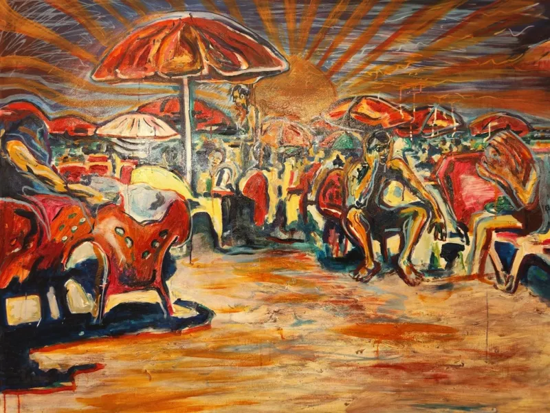 Beach: Expressionism Painting of Joyful Energy