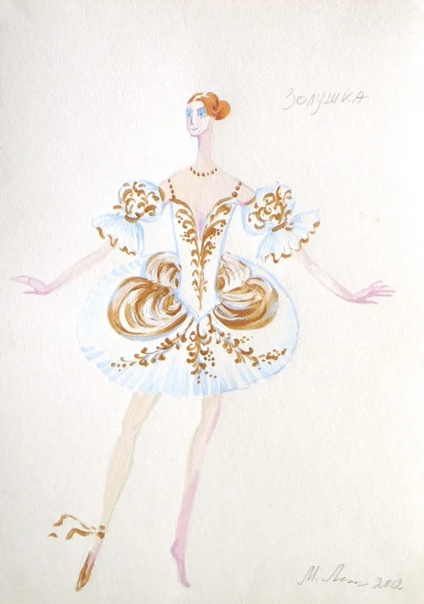 The Cinderella costume sketch