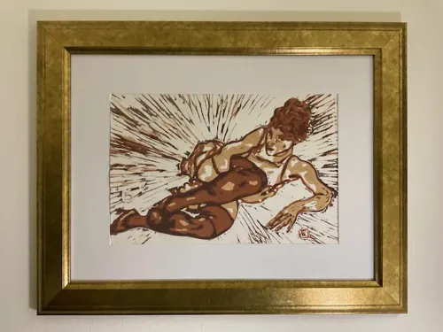 The Art Of The Others - Frau mit grünen Strümpfen (inspired by Egon Schiele) (1).webp