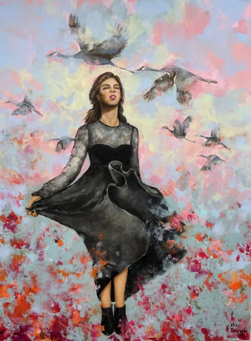 Romy with birds