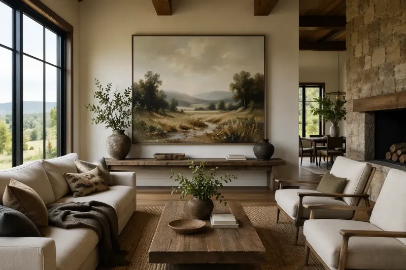 Art as Part of the Home: How to Integrate Paintings into a Refined Rustic Interior