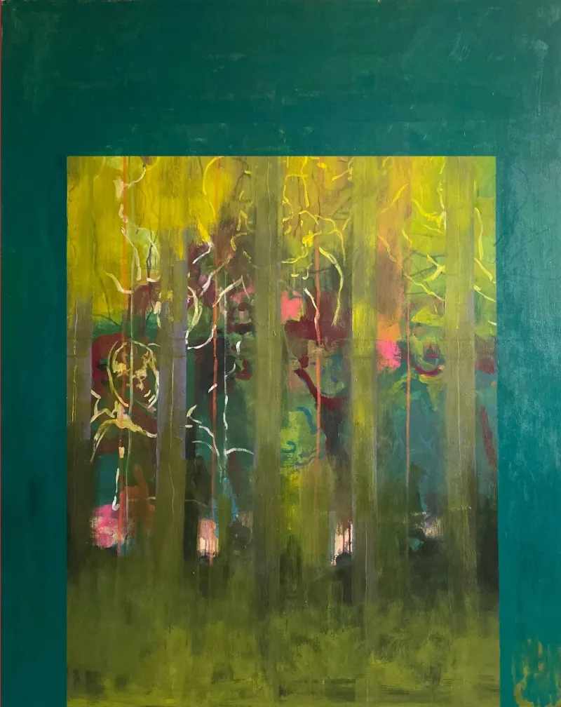 Green abstract art UNTITLED