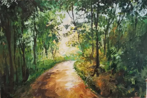 A-Road-in-the-Forest-Painting