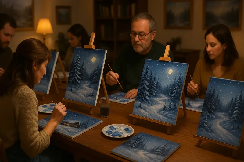 Winter-Landscape-Acrylic-Painting-Class-for-Adults-and-Teens