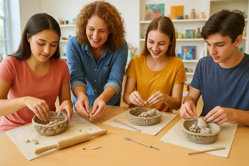 Decorative-Fruit-Bowl-with-Air-Dry-Clay,-Class-for-Adults-and-Teens
