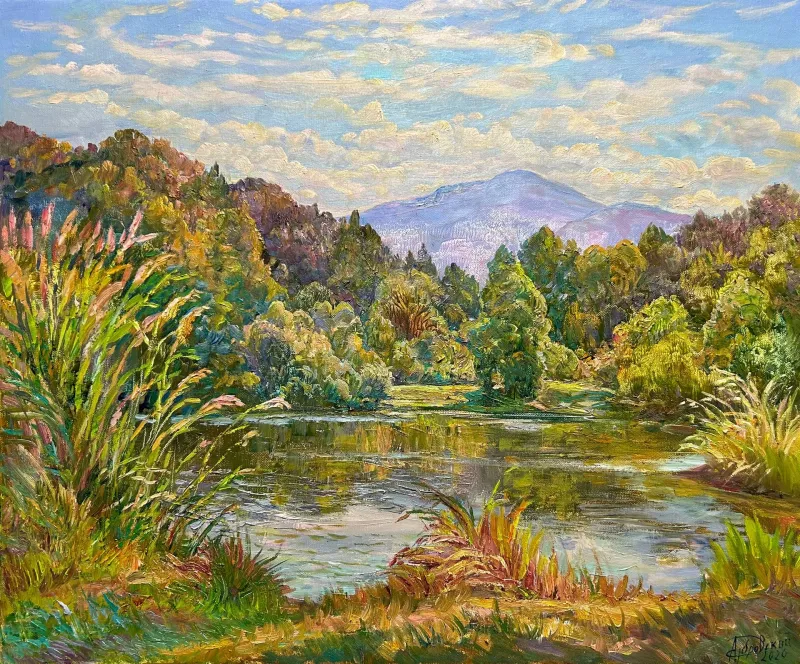 Mountain Lake in Autumn Colors