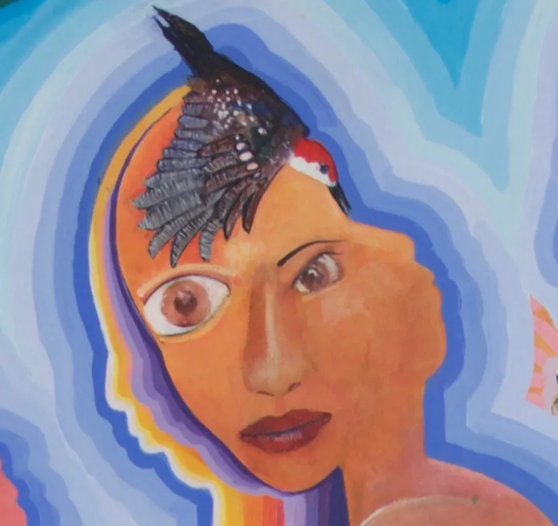 The gardener under house arrest close up of bird hat on head.webp