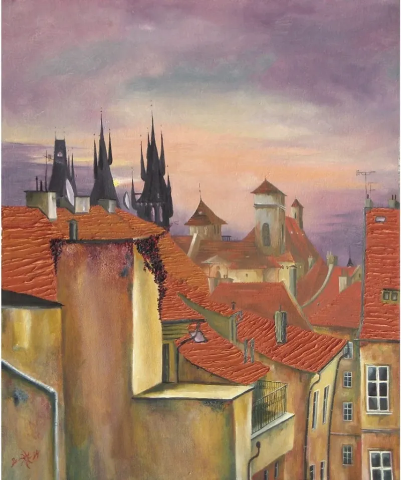 Prague – Romantic Cityscape Oil Painting