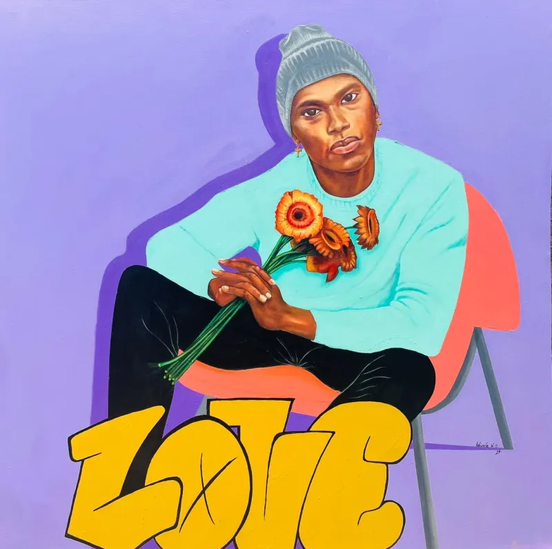 The Man who chose Joy, a yellow color painting