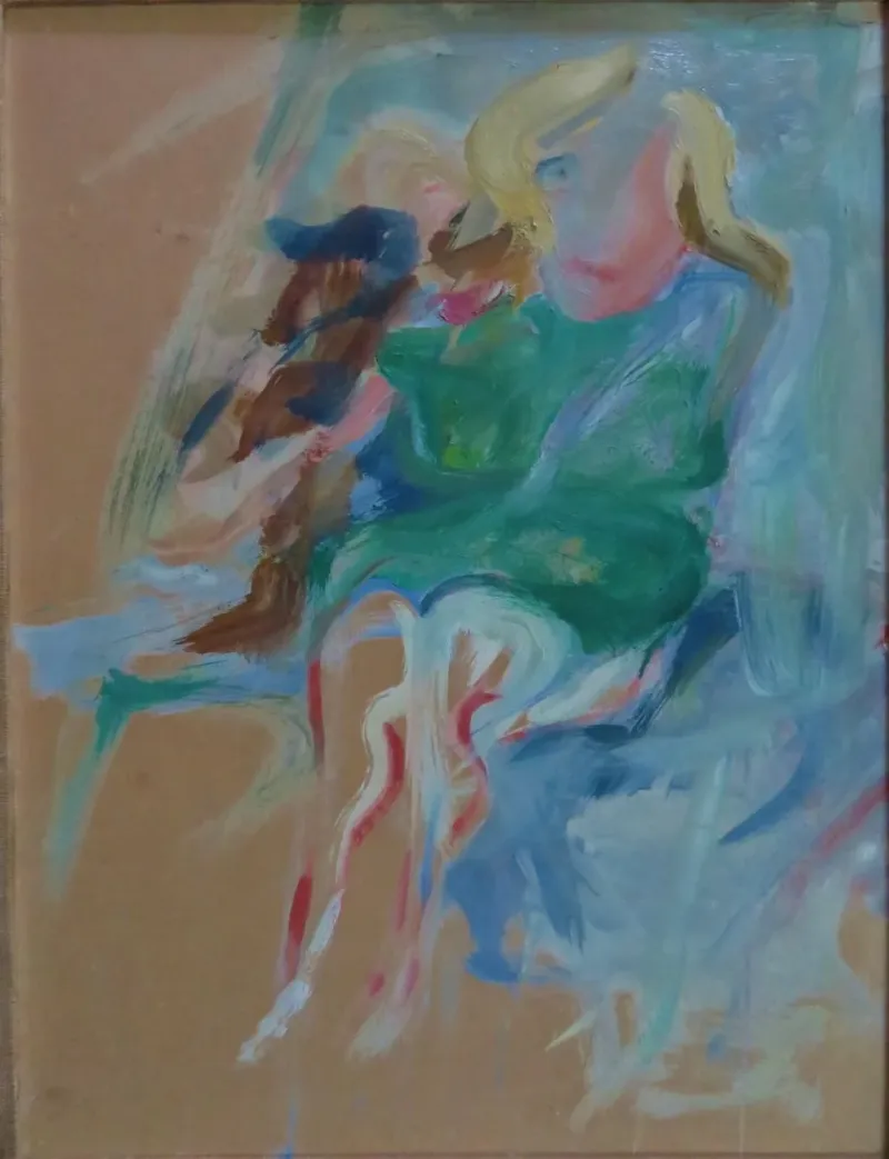 A woman sitting