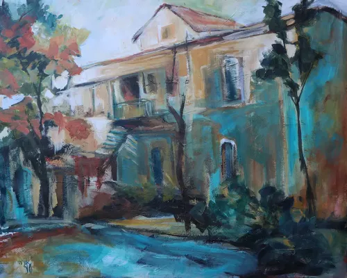 Turquoise House Painting