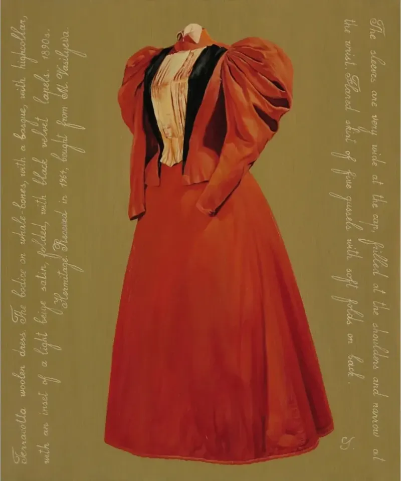 Terracotta-Woolen-Dress.-1890s