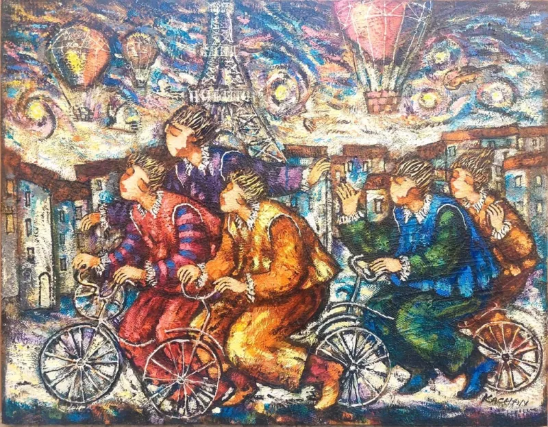 On-a-bike-in-Paris