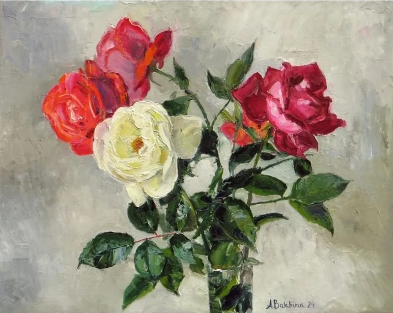 Roses-–-A-Classic-and-Elegant-Impressionist-Oil-Painting
