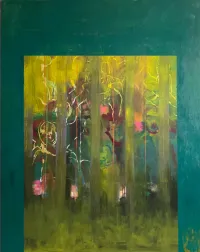 Green abstract art UNTITLED